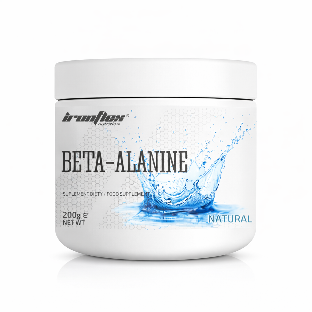 IronFlex Beta-Alanine 200 g je dodatak ishrani u prahu namenjen aktivnim osobama i sportistima. Sadrži beta-alanin uz dodatak vitamina C i vitamina B6, za podršku performansama, izdržljivosti i kvalitetu treninga. Brzo se rastvara, osvežavajućeg je ukusa i bez dodatog šećera.