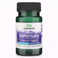 Swanson Albion Complexed Selenium obezbeđuje 200 μg visoko bioraspoloživog selena po kapsuli za podršku imunitetu, štitnoj žlezdi, kosi i noktima.
